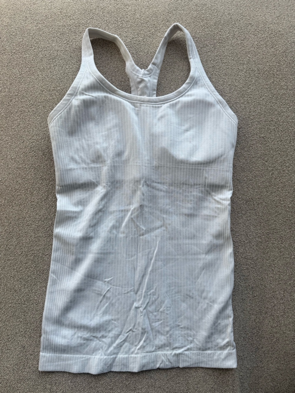 lululemon athletica White Ribbed Racerback Tank